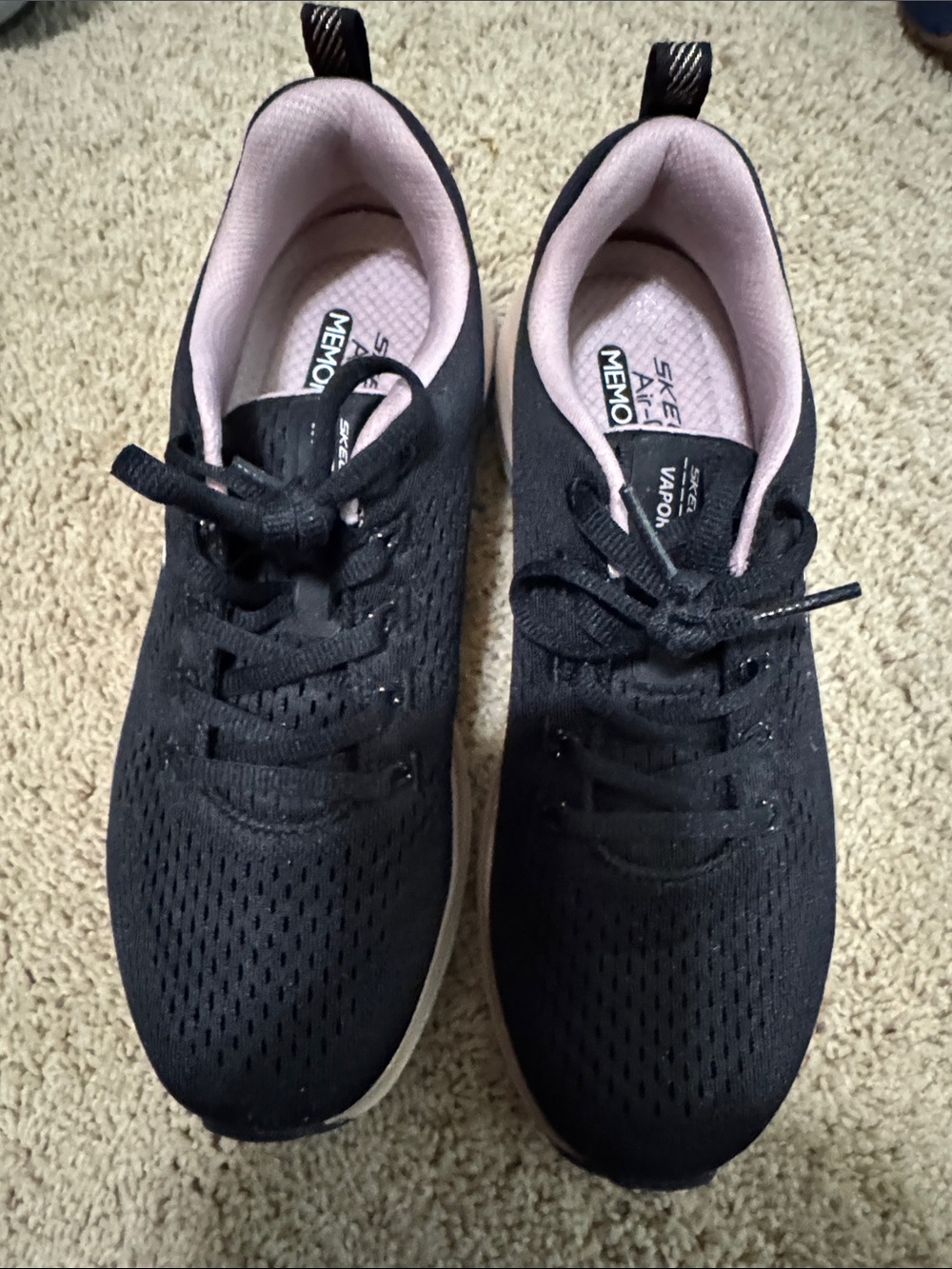 Skechers Black Athletic Sneakers with Light Pink Lining